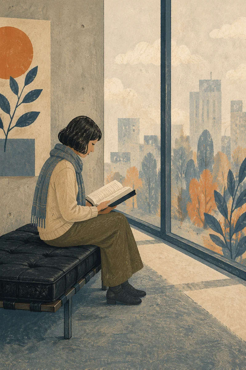 Peaceful Woman Reading Bible by Window