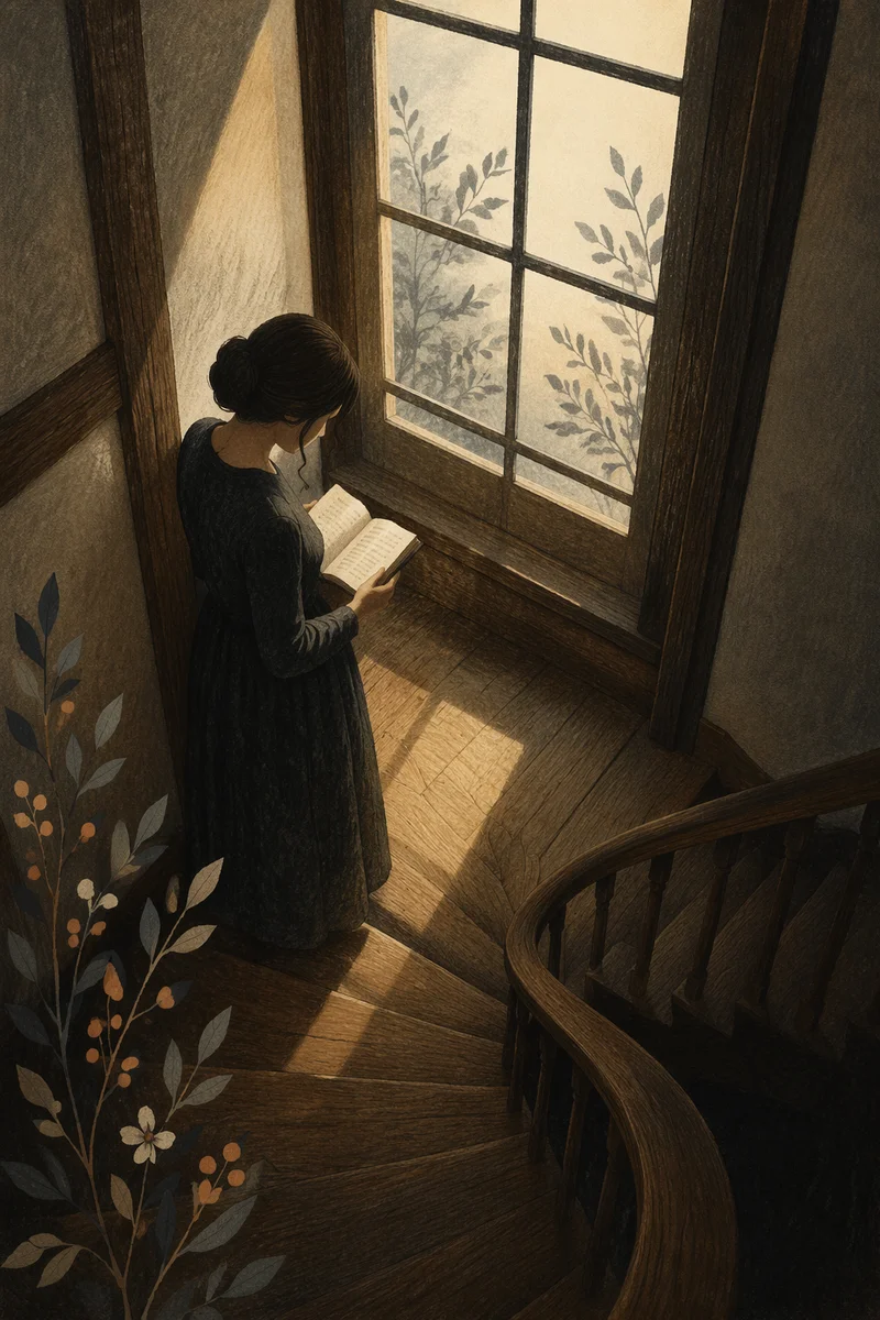 Woman Reading Bible by Window Light