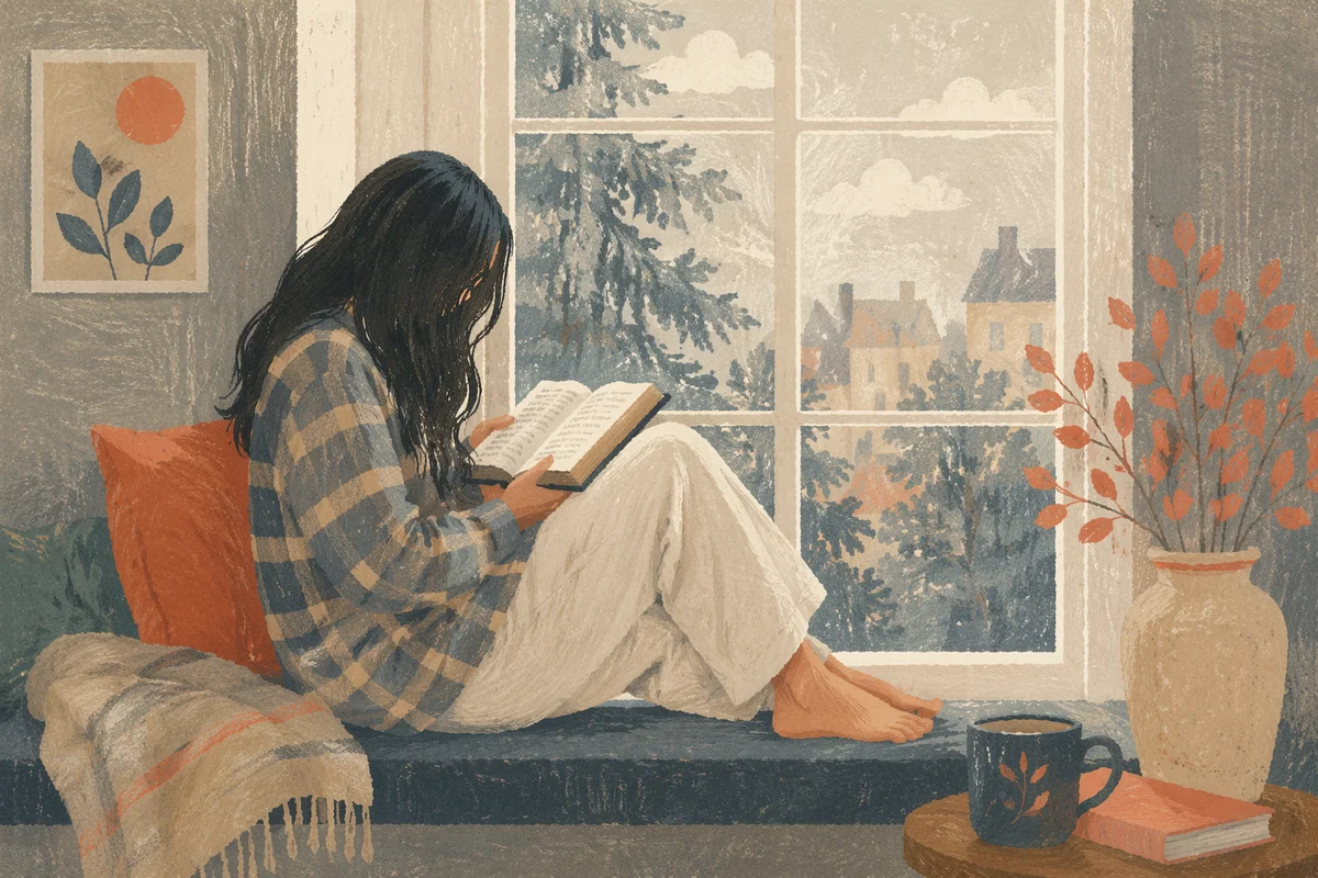 Woman Reading Bible by Morning Window