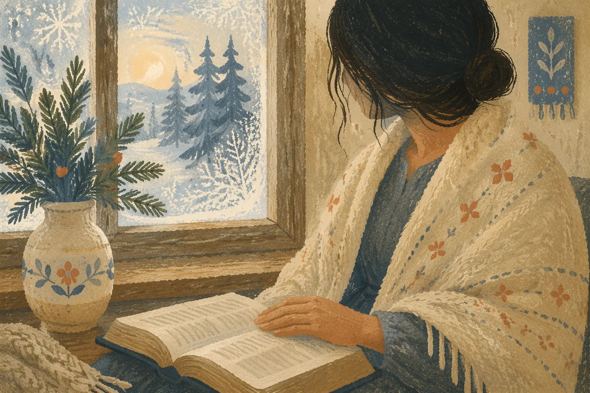 Quiet Bible Reading by Cottage Window