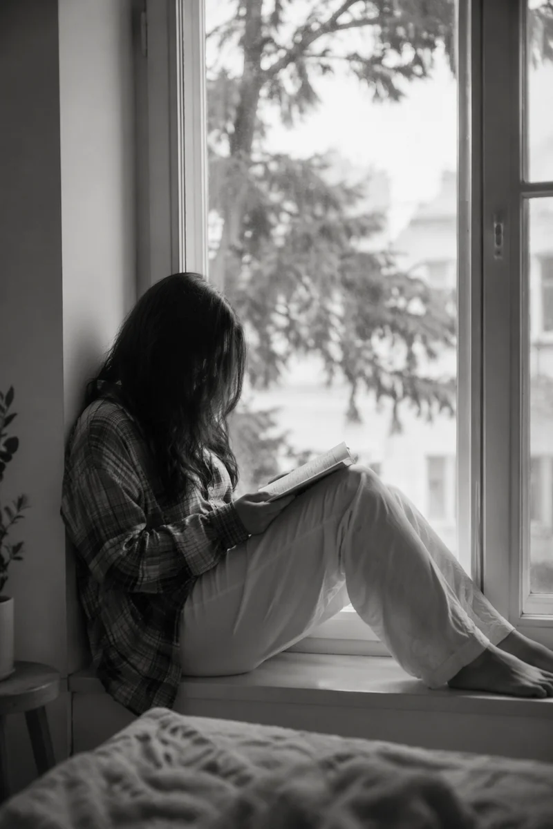 Woman Reading Bible by Morning Window