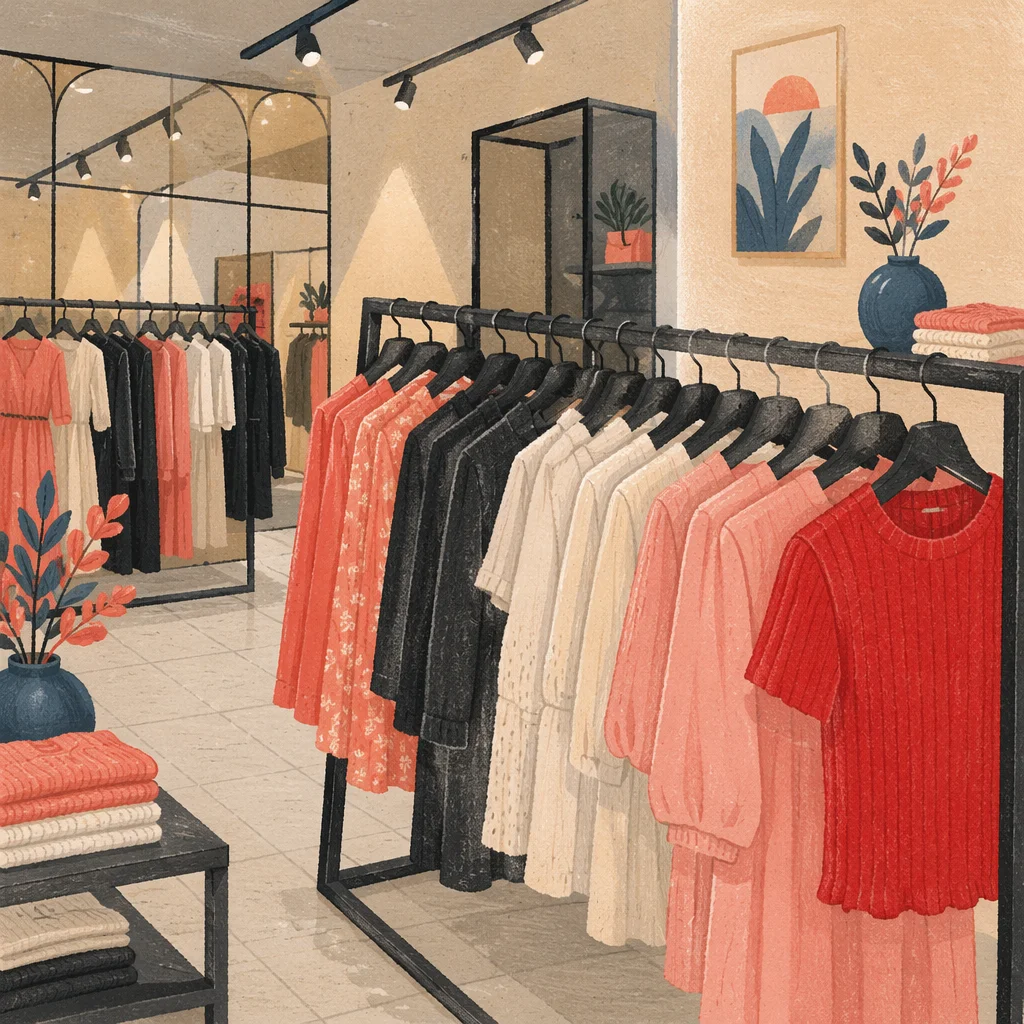 Modern Boutique Clothing Rack Display