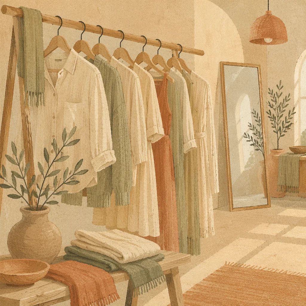 Serene Boutique Clothing Rack Display