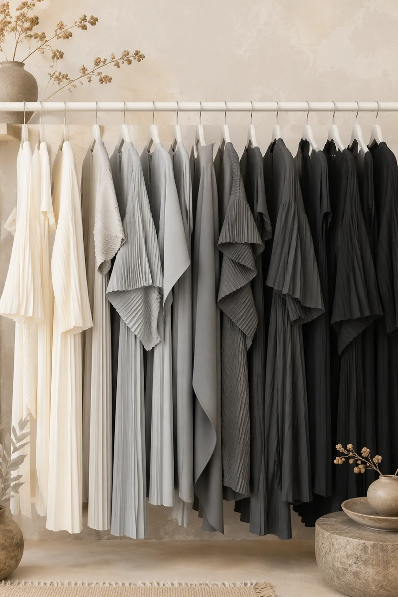 Minimalist Monochrome Clothing Rack Retail Display