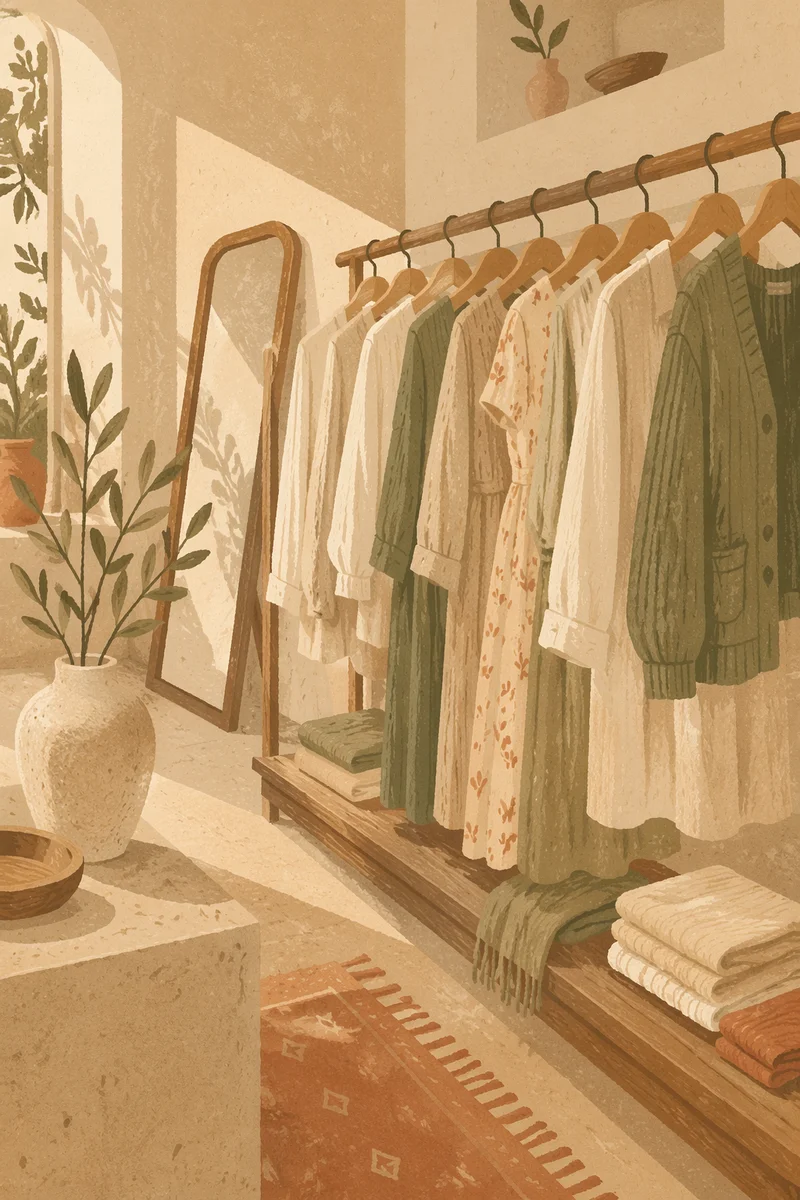 Serene Boutique Clothing Rack Display