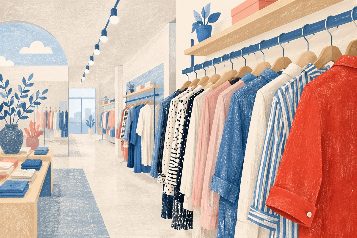 Modern Boutique Clothing Rack Display