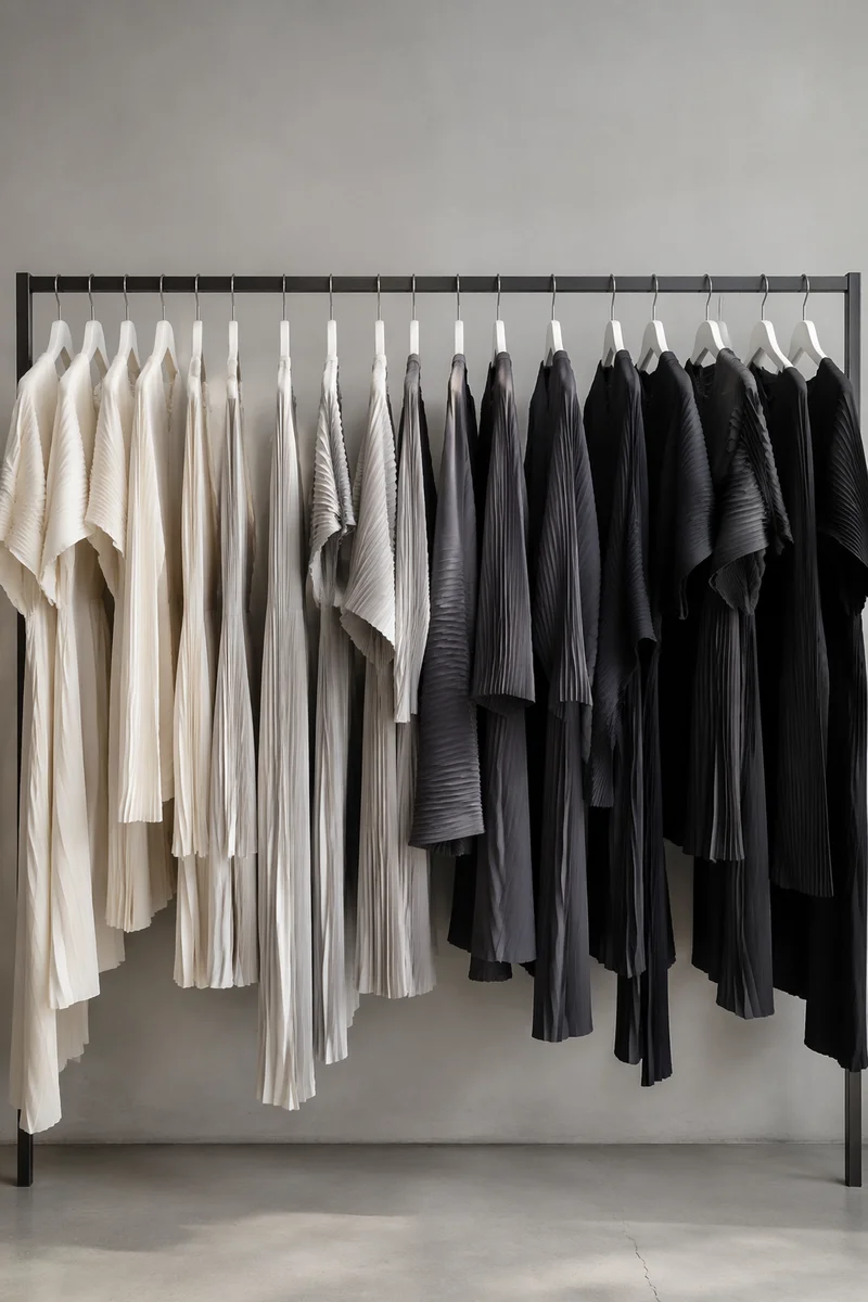 Minimalist Monochrome Fashion Retail Clothing Rack