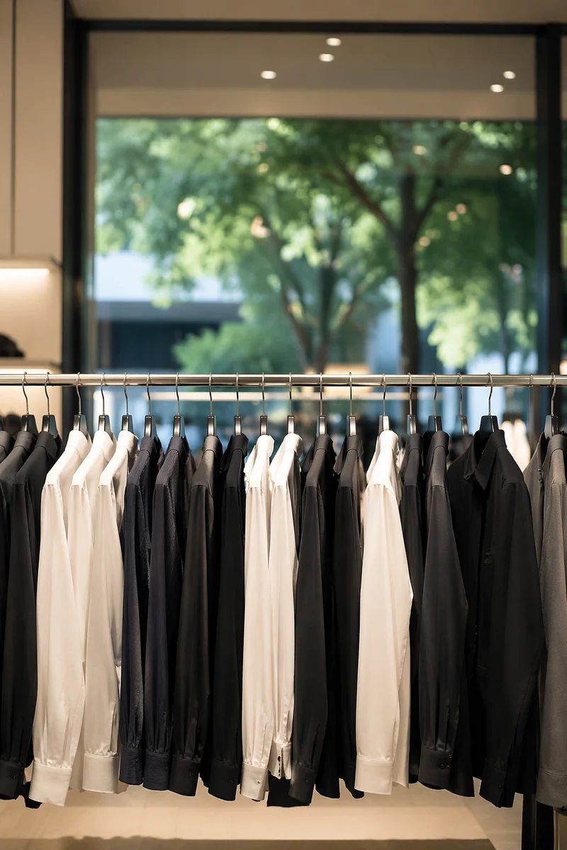 Minimalist Boutique Clothing Rack Display