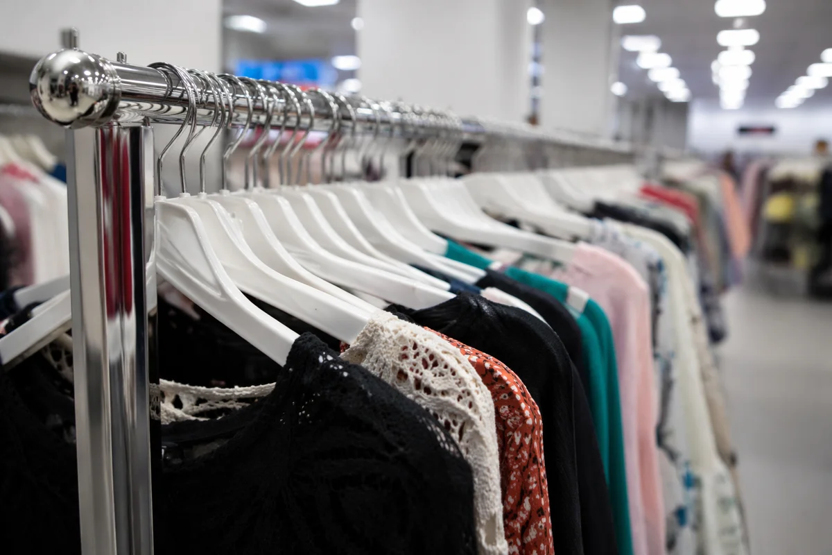 Clothing Rack in Modern Fashion Store