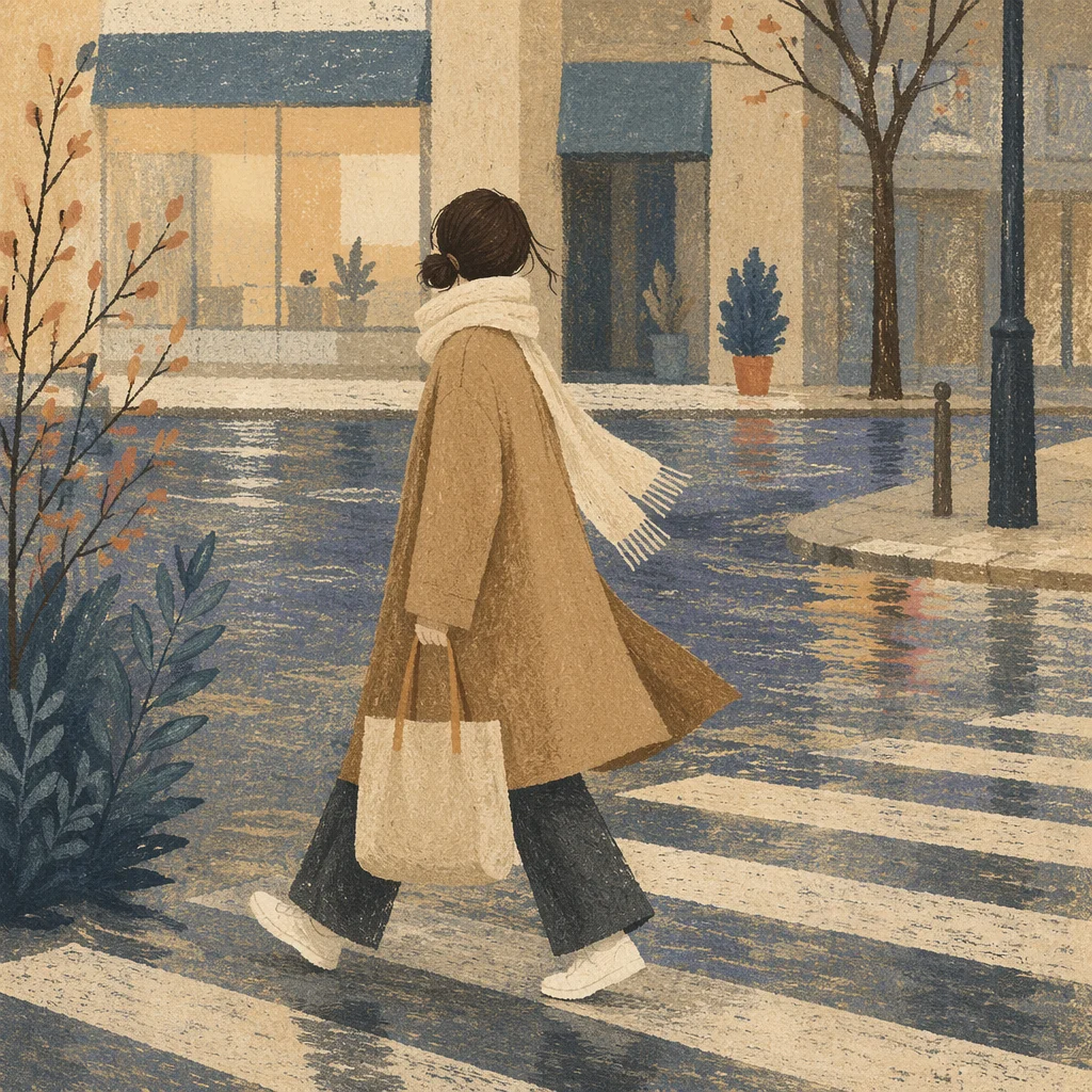 Urban Street Style in Soft Rain