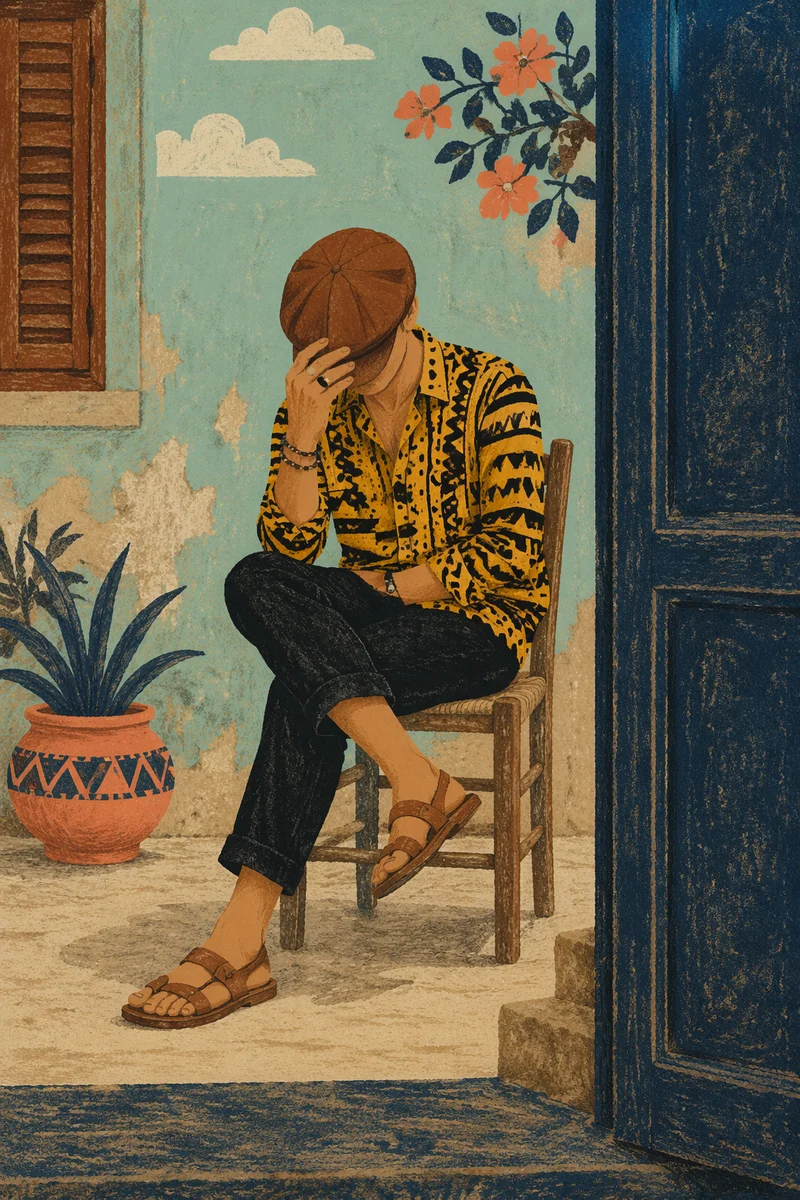 Anonymous Street Style in Patterned Yellow Shirt