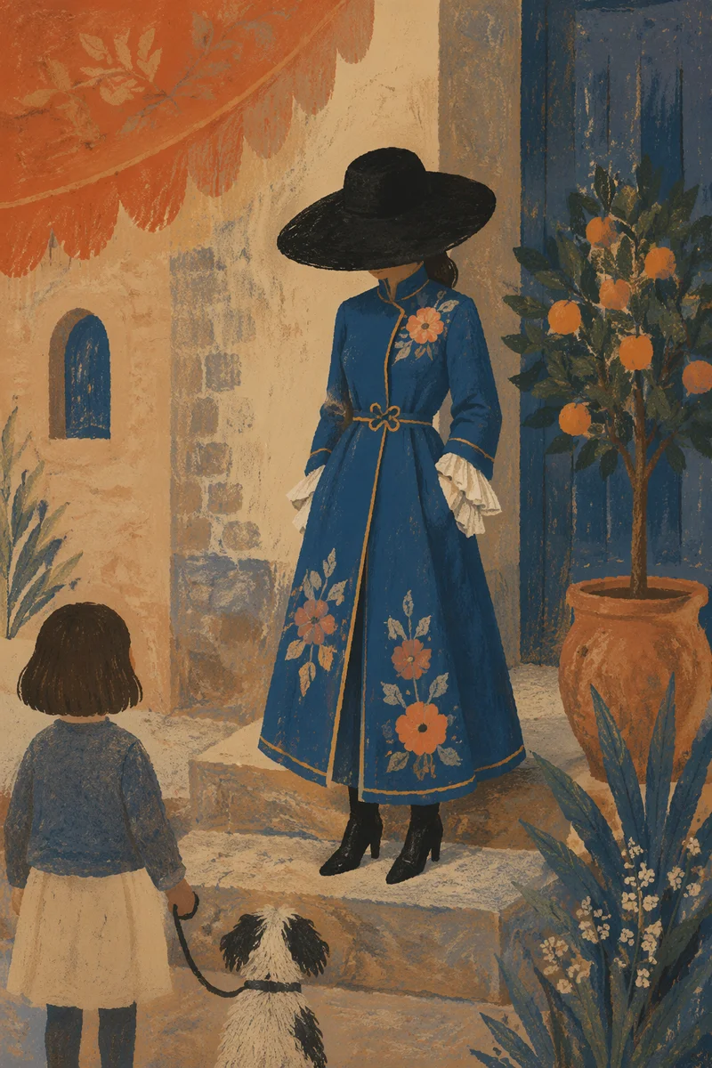 Cobalt Street Style Portrait in Courtyard