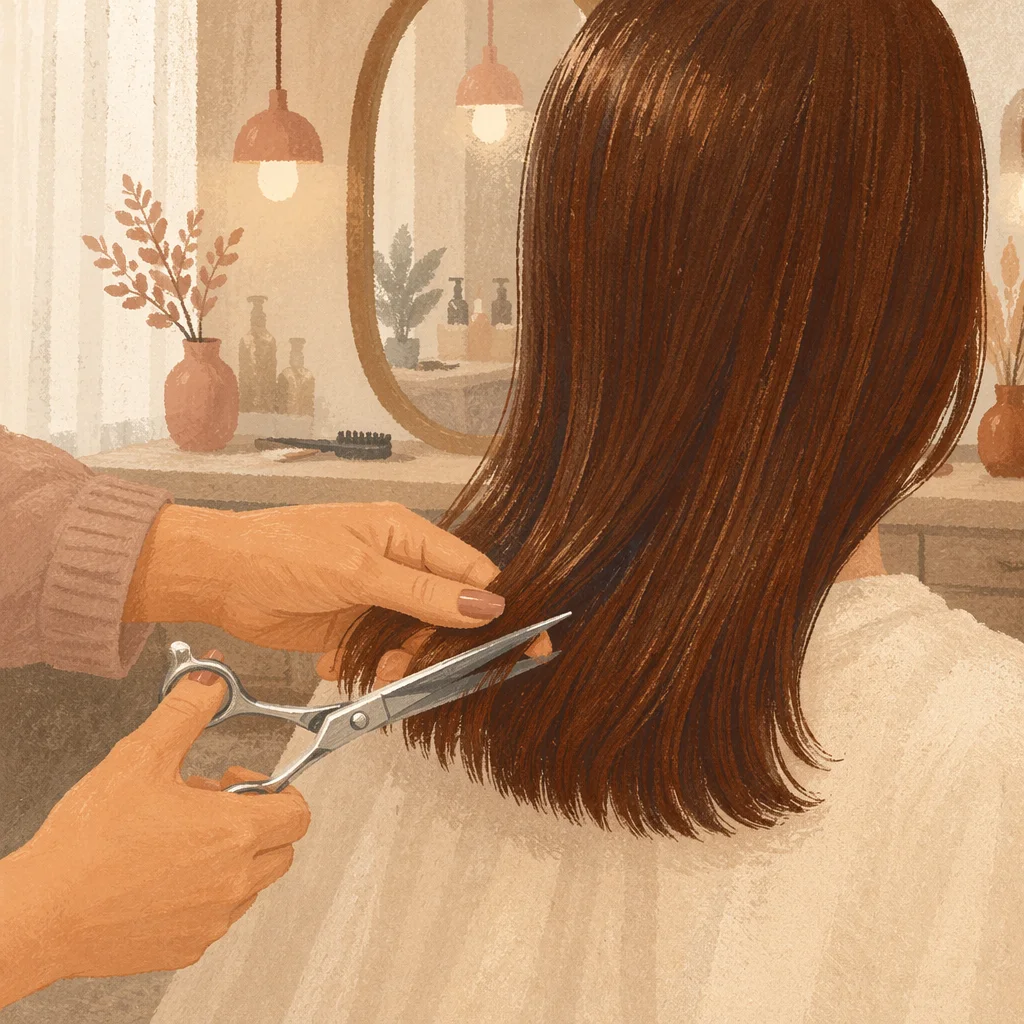 Elegant Hair Styling Scissors in Salon
