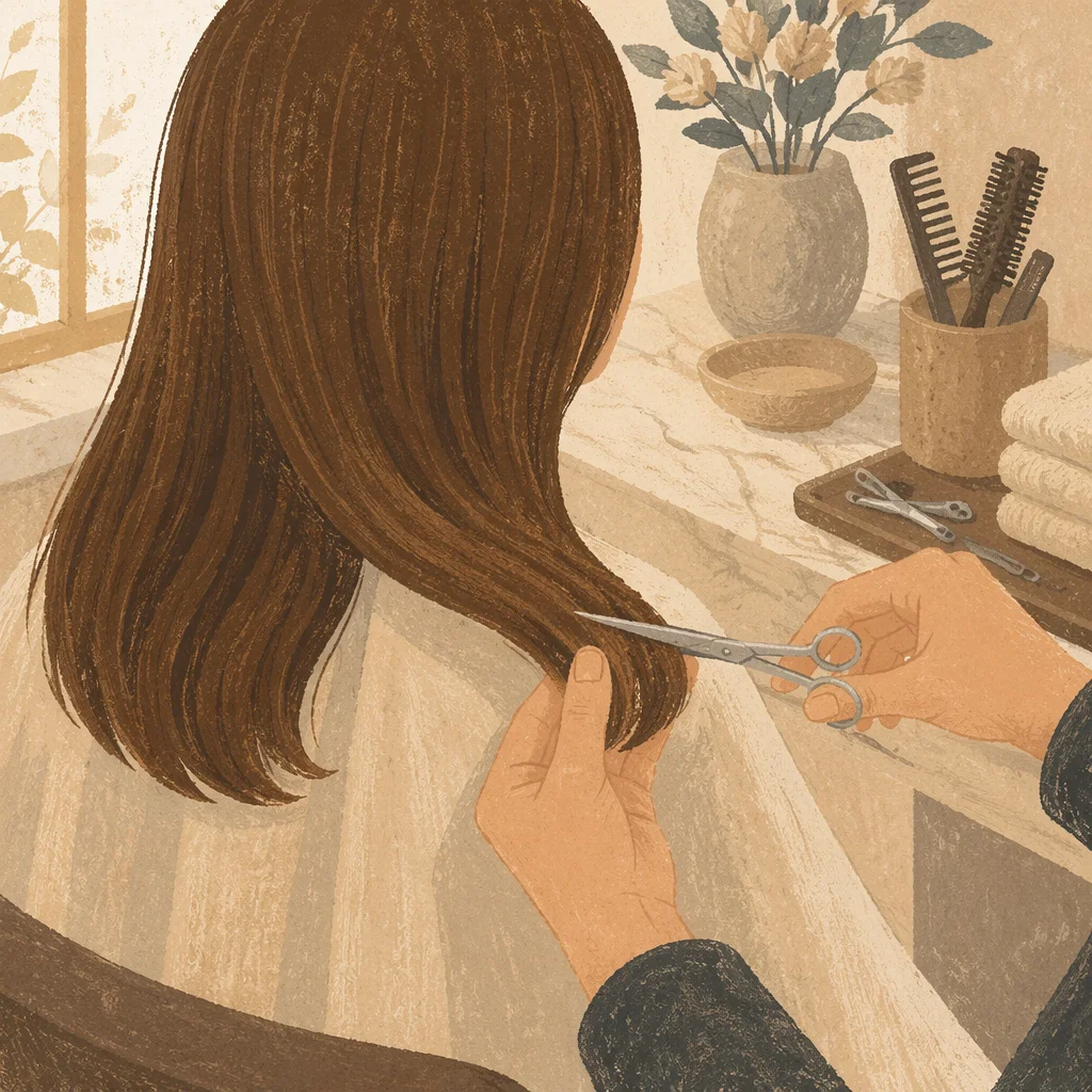 Elegant Hair Salon Scissor Styling Detail
