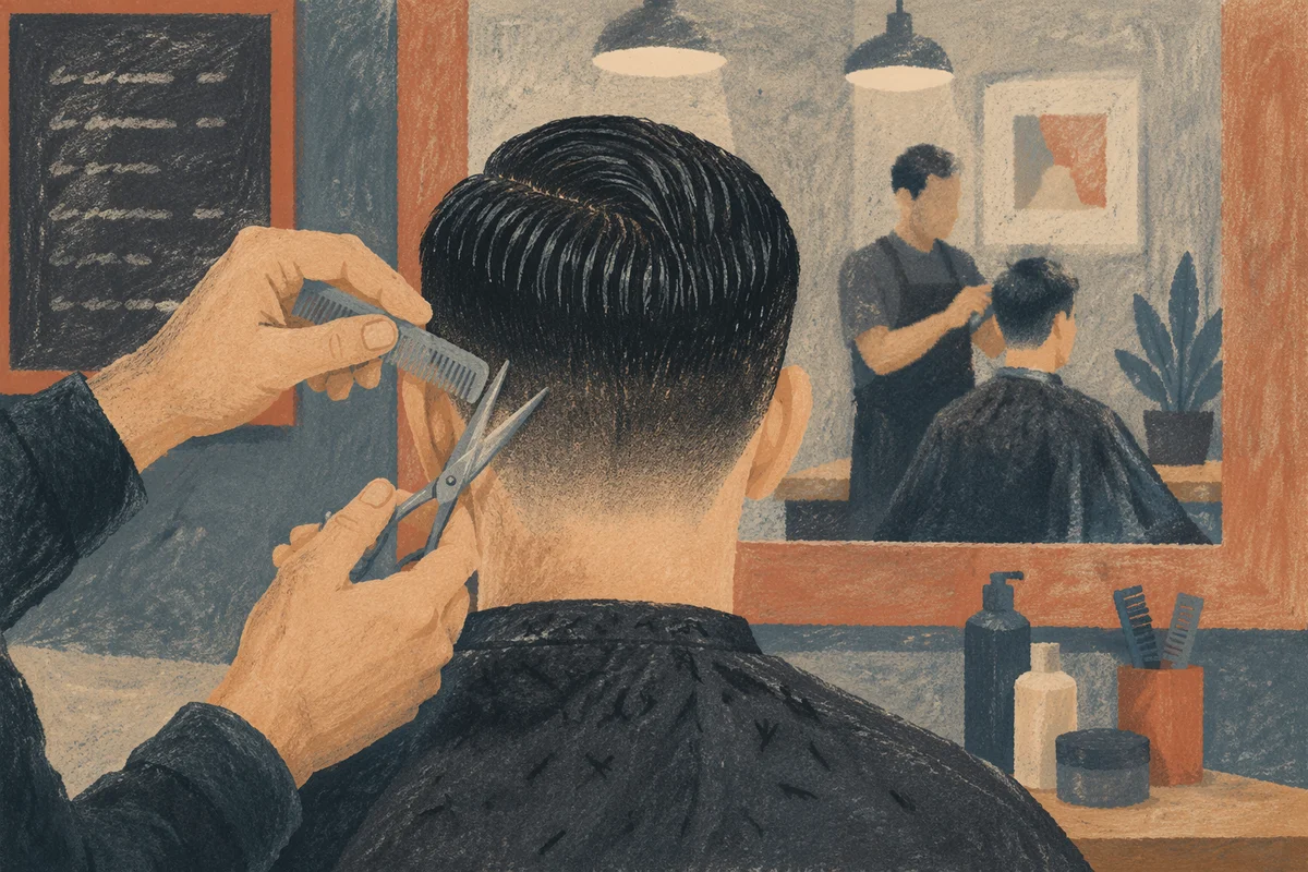 Moody Black and White Haircut Editorial