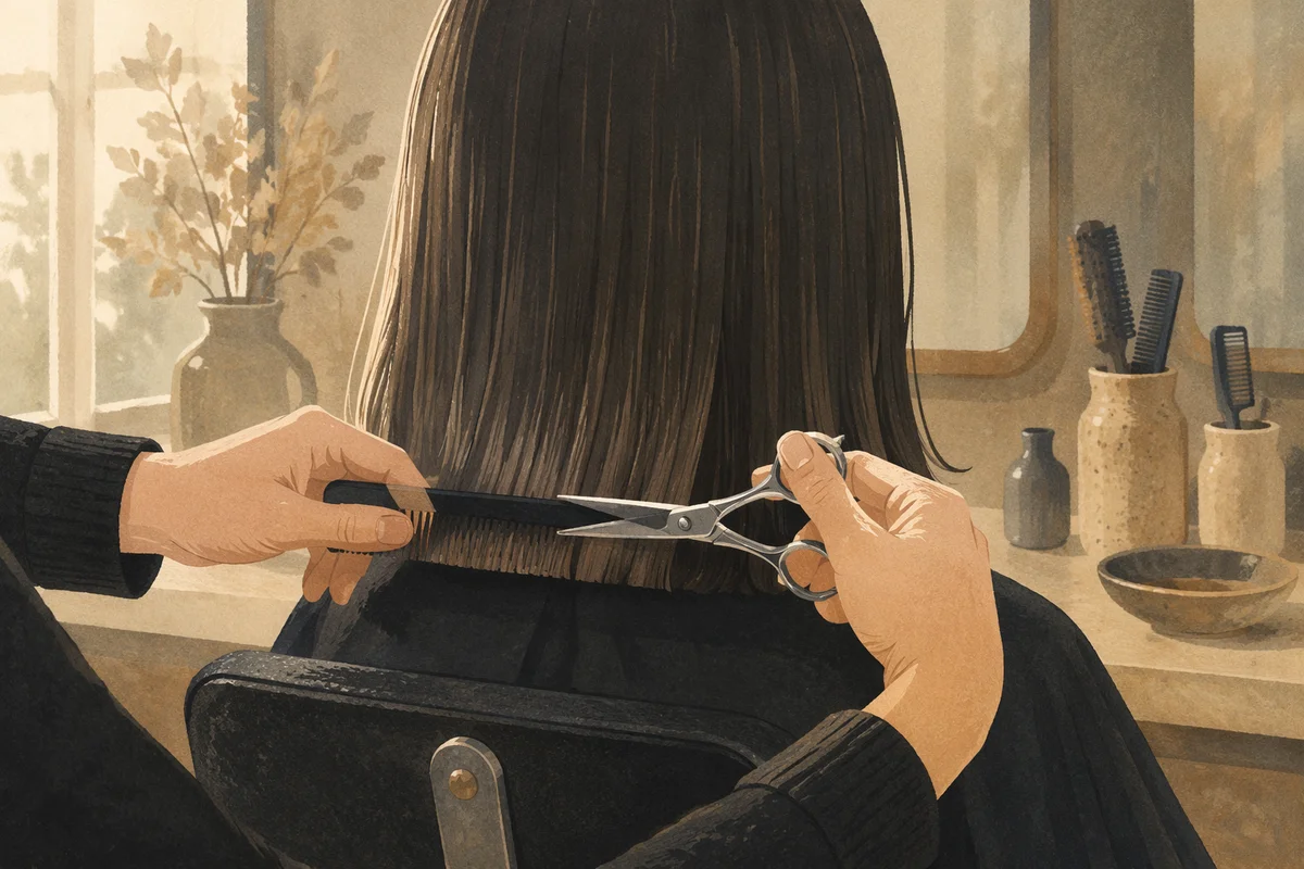 Elegant Hair Styling Scissors in Salon