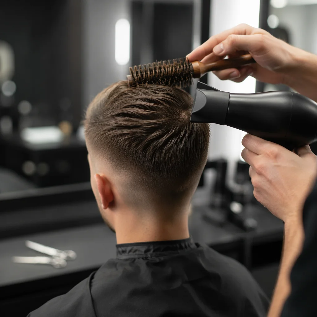 Professional Barber Styling Short Fade Haircut