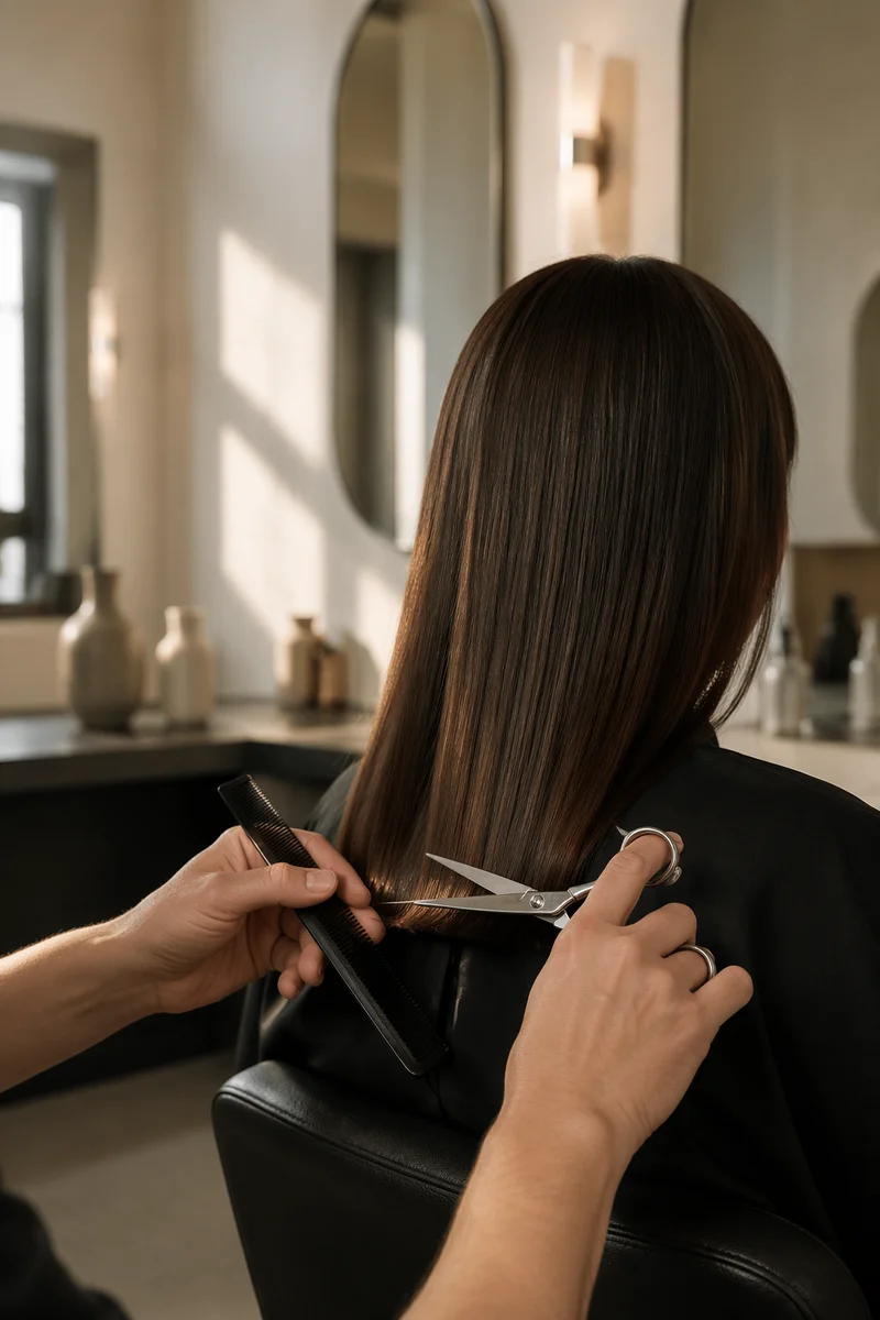 Elegant Hair Styling Scissors in Salon