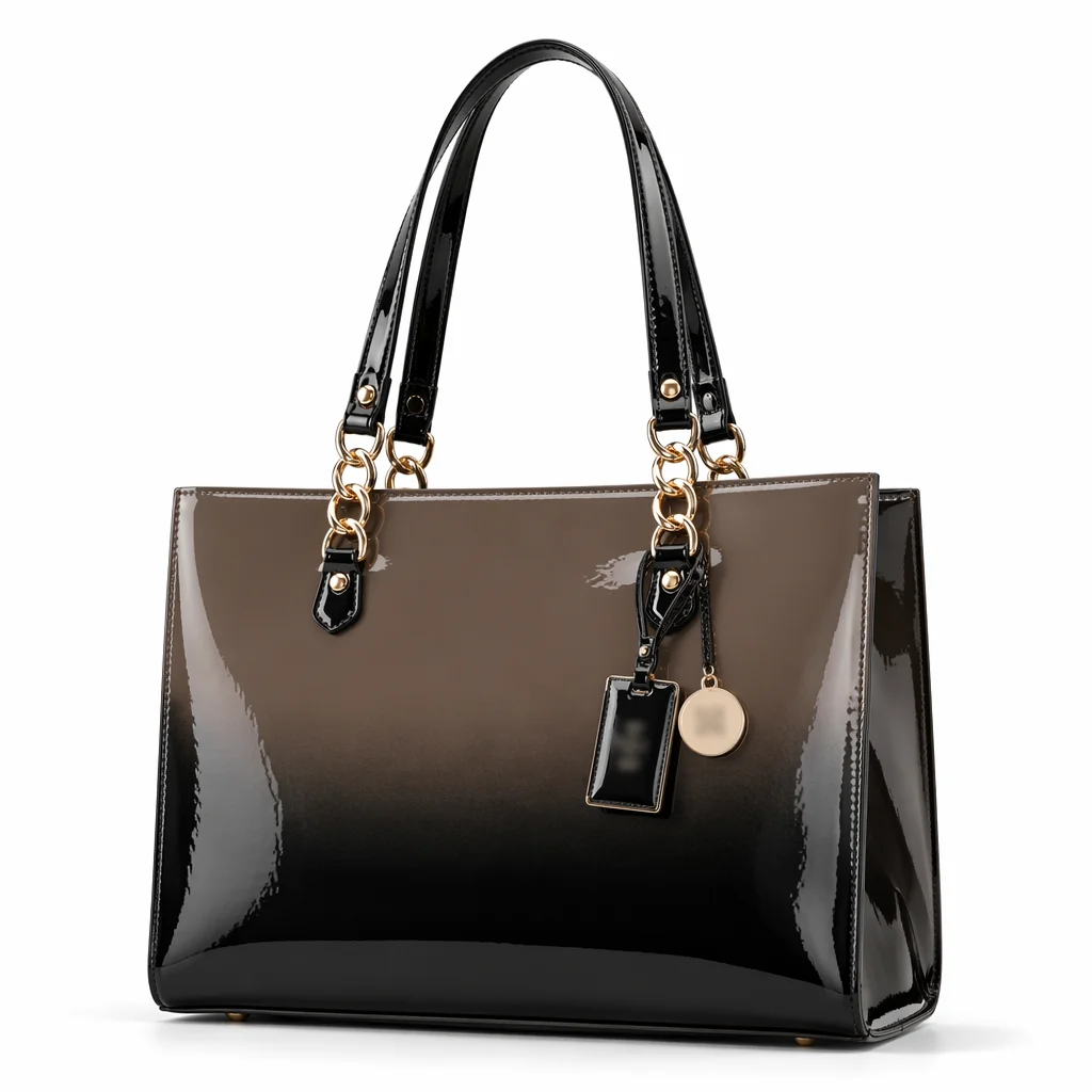 Luxury Patent Leather Tote Handbag