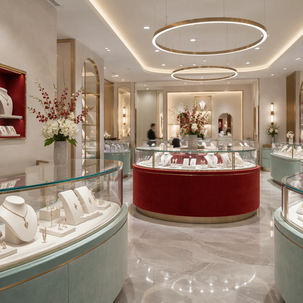 Elegant Jewelry Boutique Display Interior