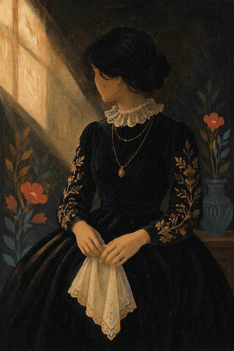 Elegant Gold Jewelry Renaissance Fashion Portrait