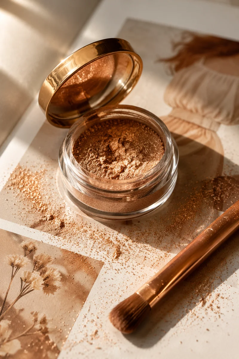Bronze Shimmer Makeup Beauty Close Up