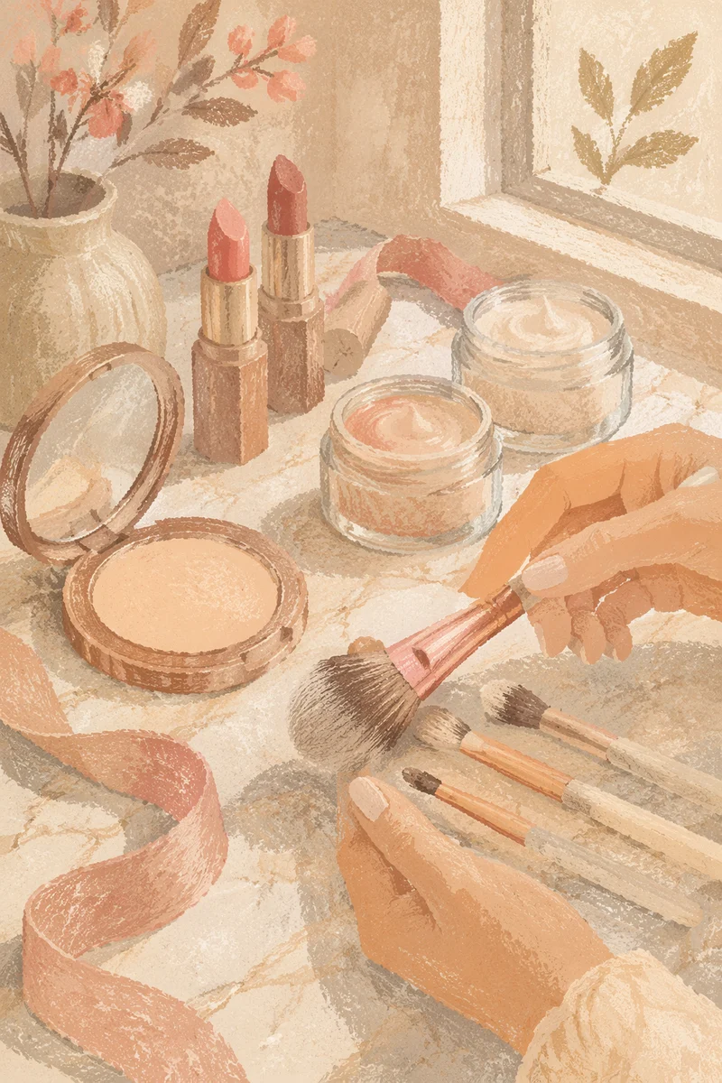 Elegant Makeup Vanity Close Up