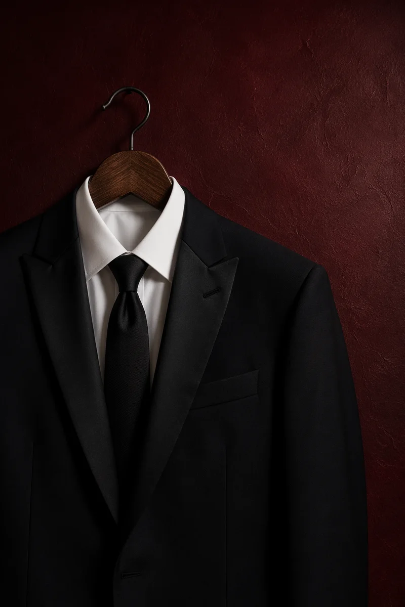 Elegant Mens Business Suit on Hanger