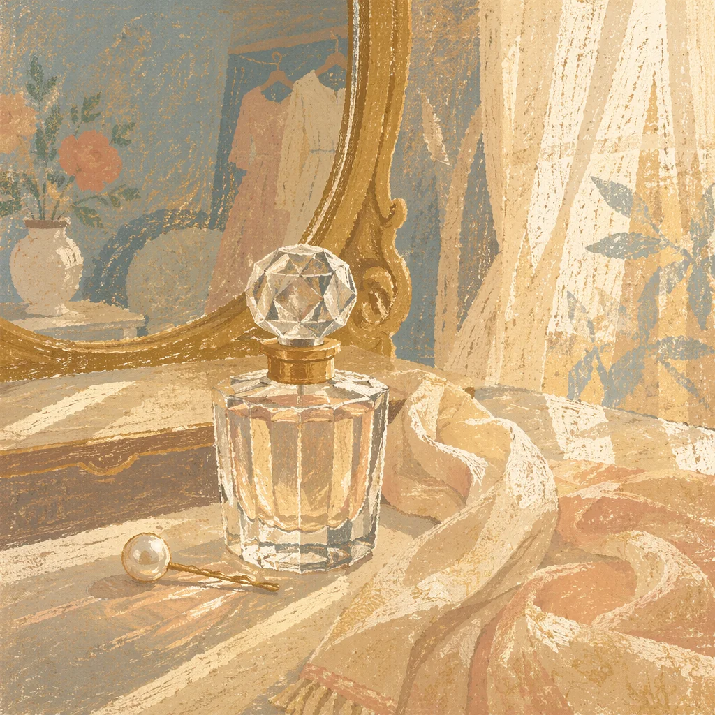 Elegant Crystal Perfume Vanity Still Life