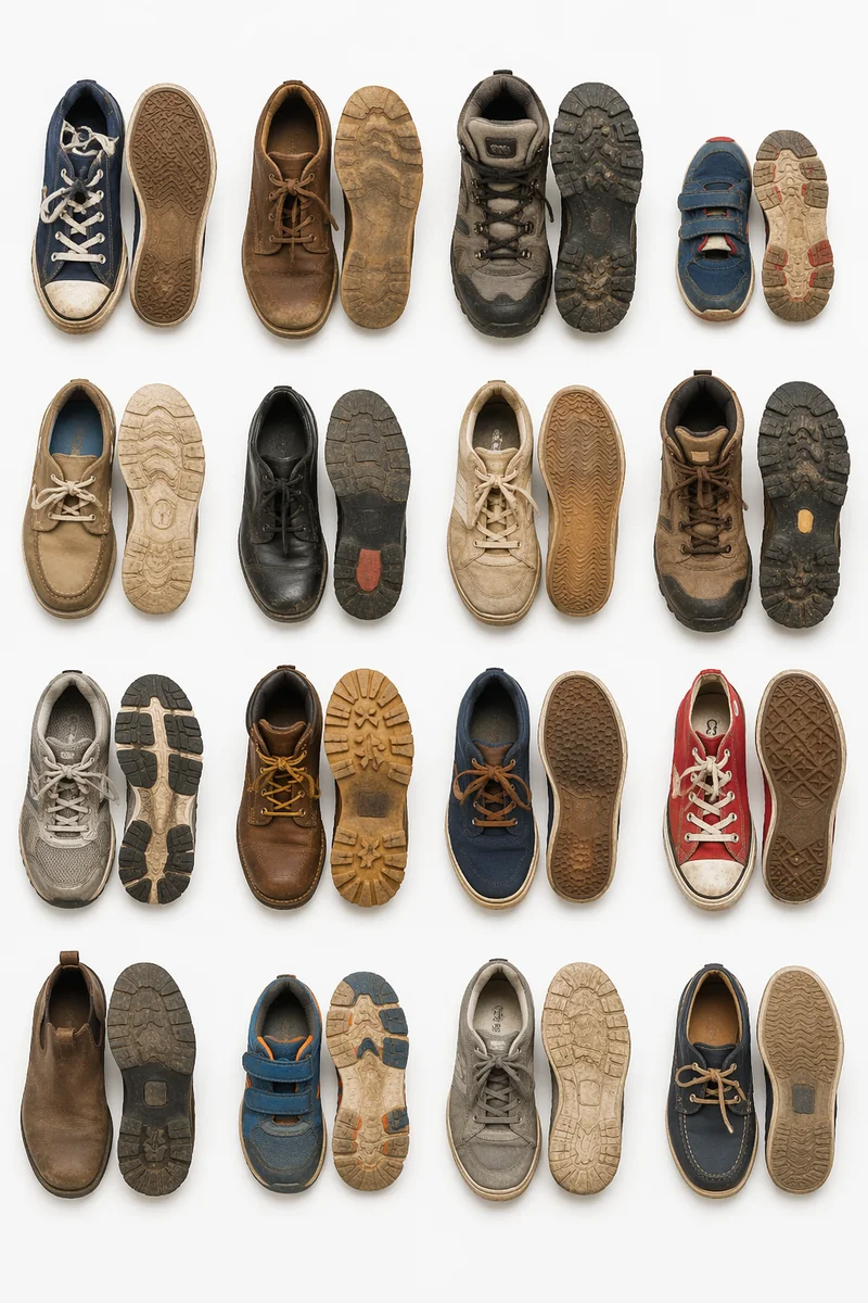 Assorted Sneakers and Shoes Flat Lay