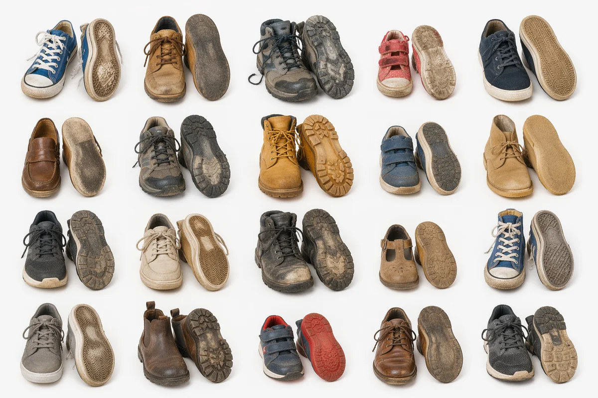 Assorted Sneakers and Footwear Flat Lay Collection