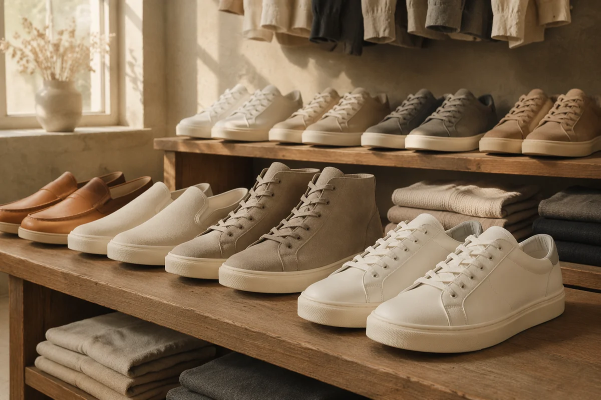 Organized Neutral Sneaker and Footwear Display