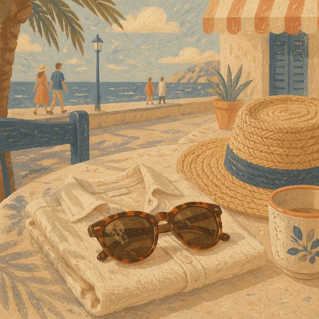 Tortoiseshell Sunglasses on Summer Café Table