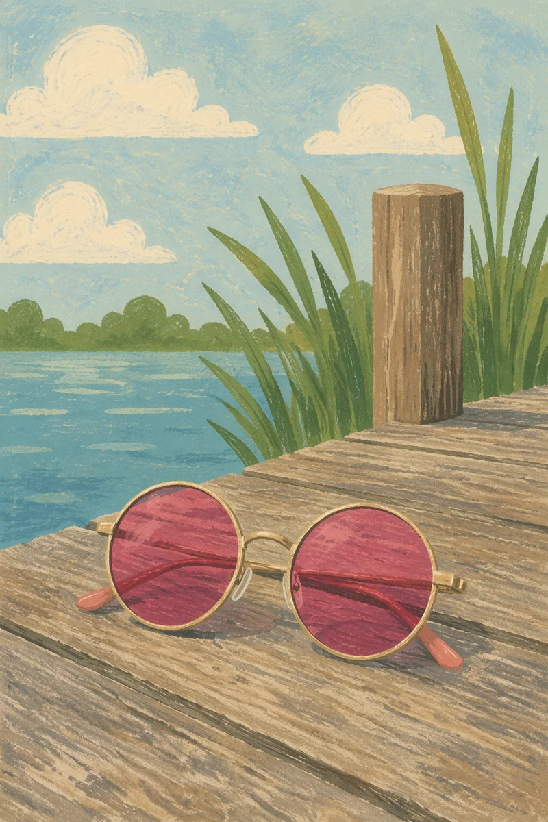 Rose Pink Sunglasses on Summer Dock