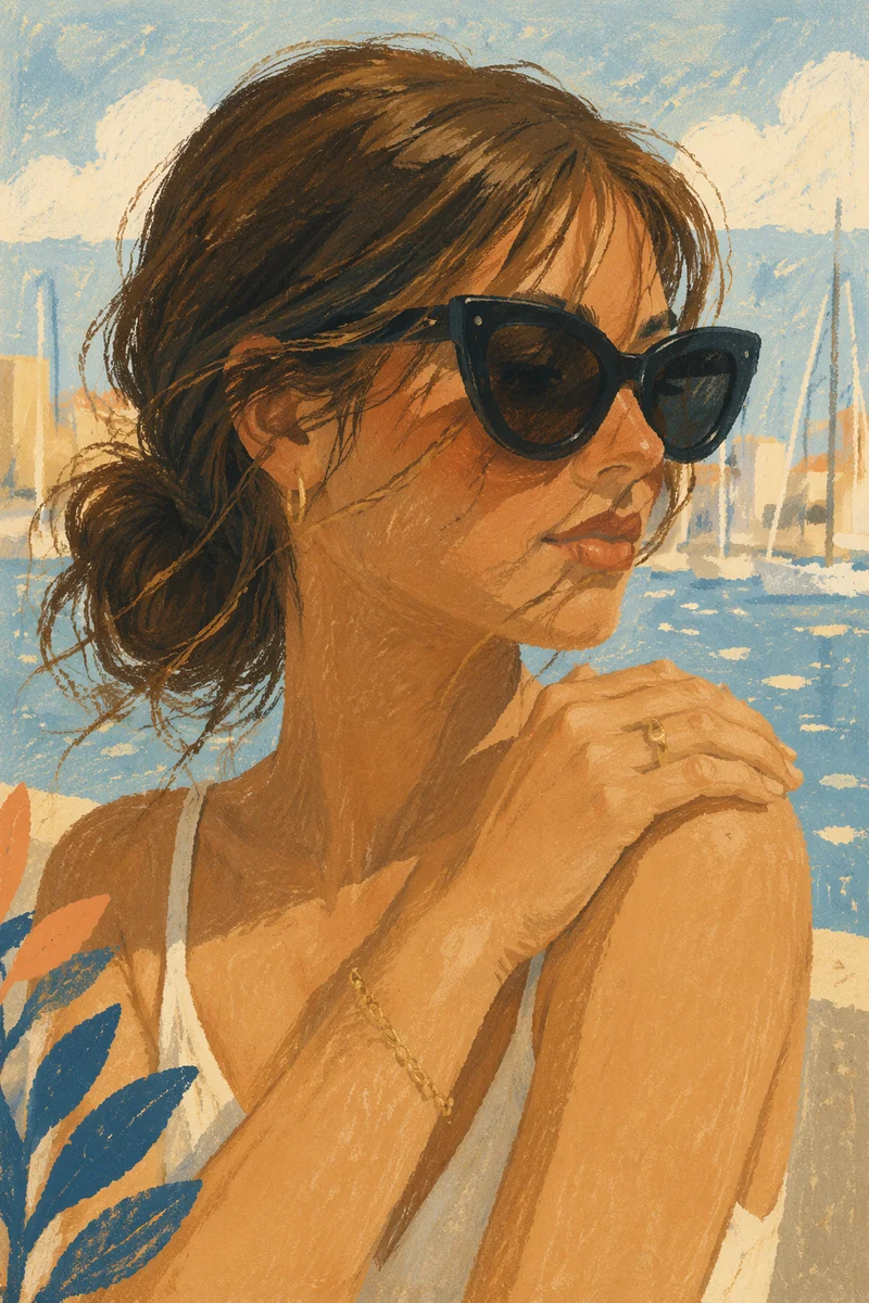 Oversized Cat-Eye Sunglasses Summer Portrait