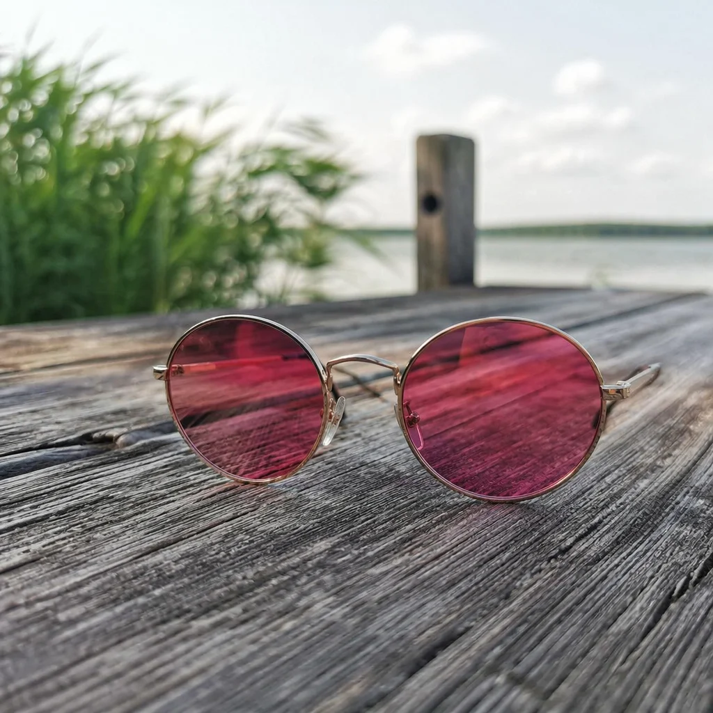 Rose Pink Sunglasses on Summer Dock