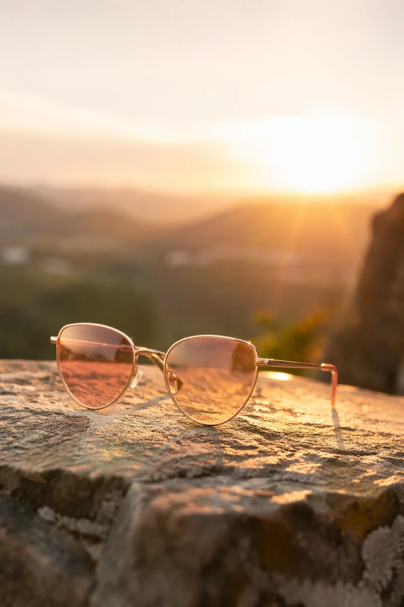 Rose Gold Sunglasses at Golden Hour