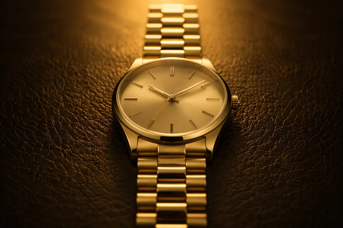 Elegant Gold Wristwatch Macro Detail