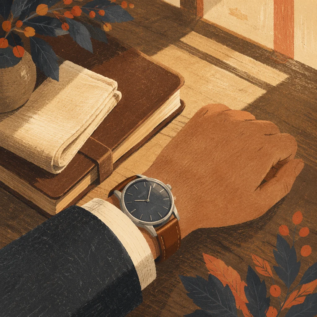 Elegant Wristwatch in Warm Afternoon Light