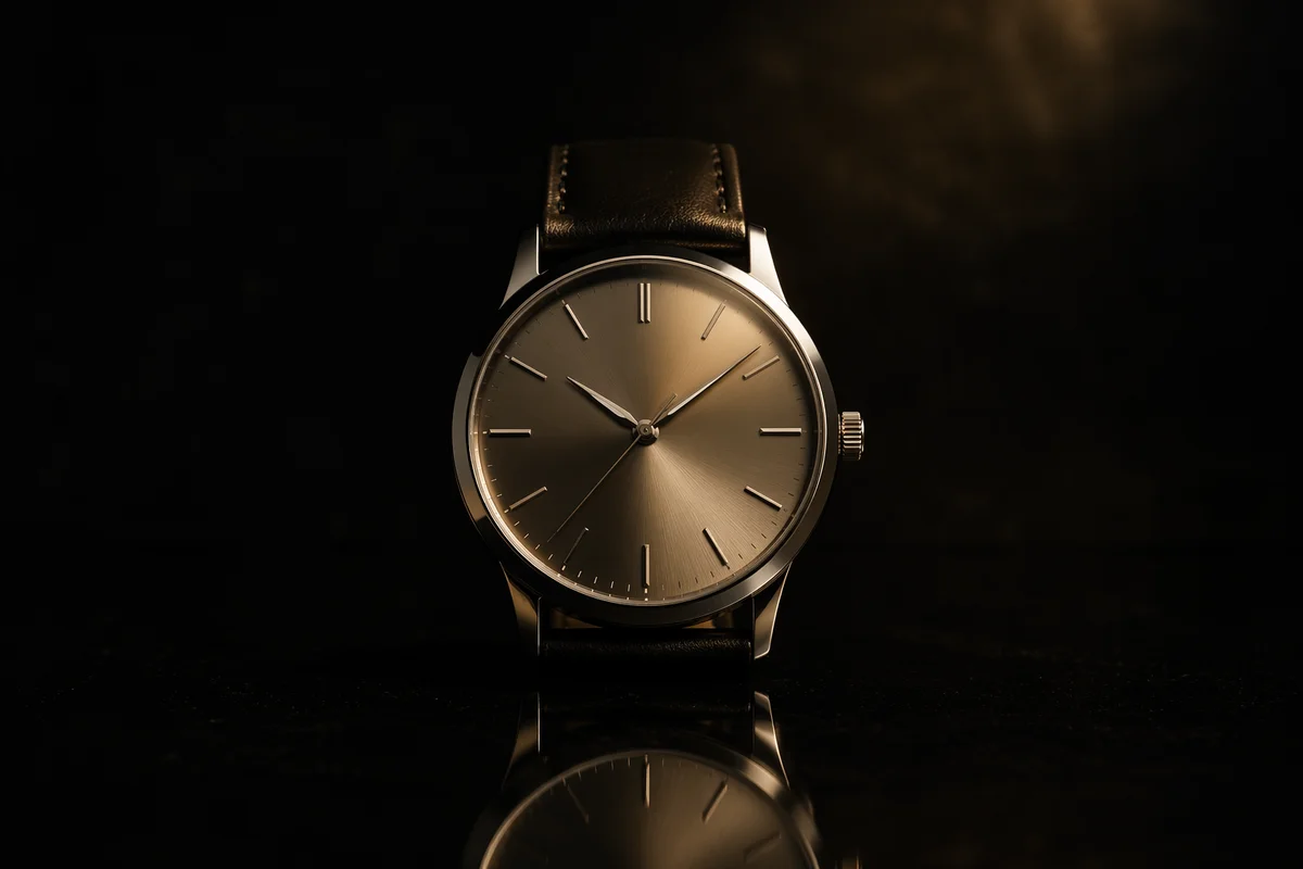 Luxury Wristwatch Close-Up in Moody Light
