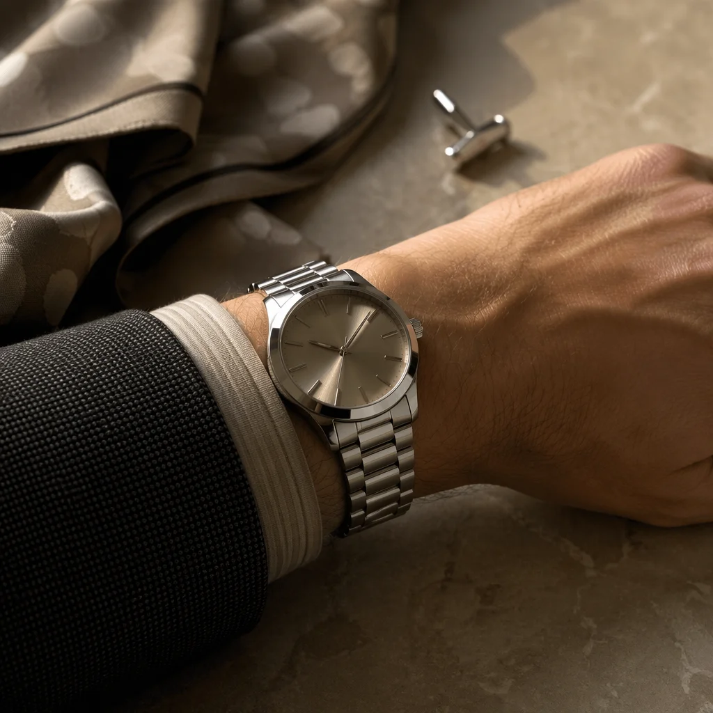 Luxury Wristwatch Close Up in Editorial Light