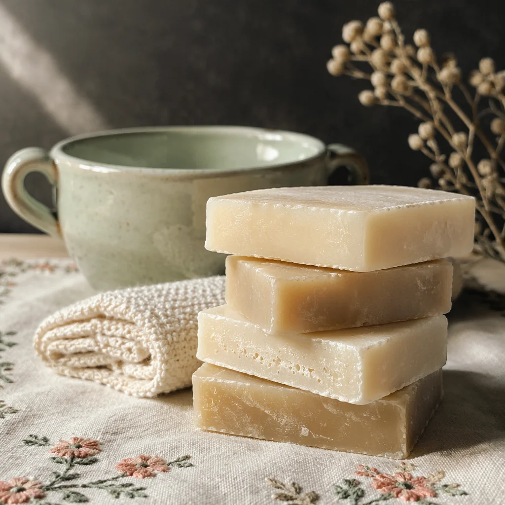 Handmade Natural Soap with Celadon Bowl