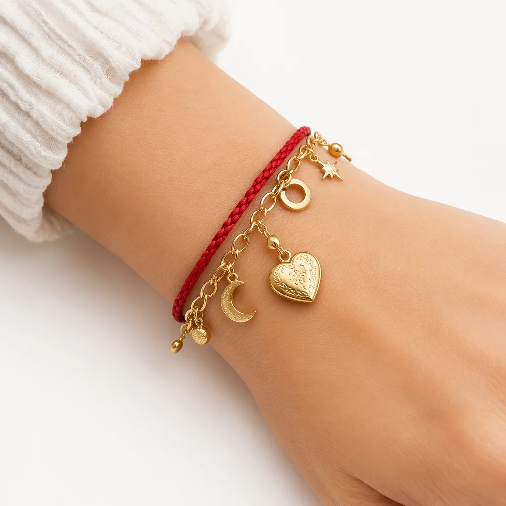 Gold Chain Bracelet on Wrist Closeup