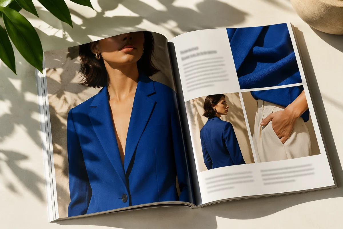 Open Fashion Magazine in Summer Sunlight