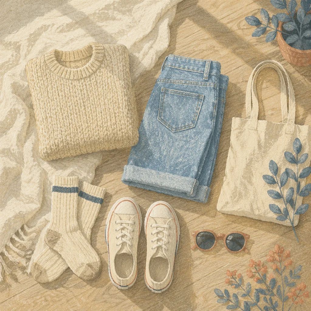 Cozy Weekend Outfit Flat Lay Styling