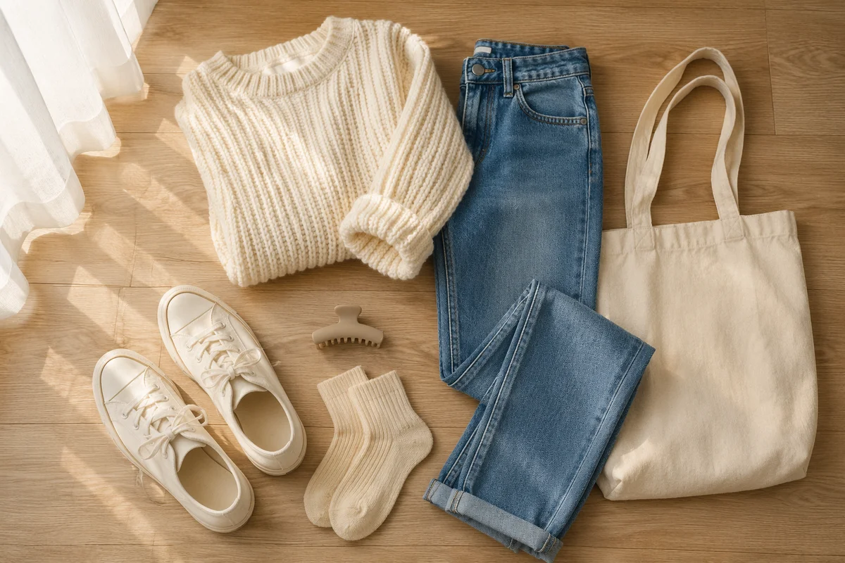 Cozy Casual Outfit Flat Lay Styling