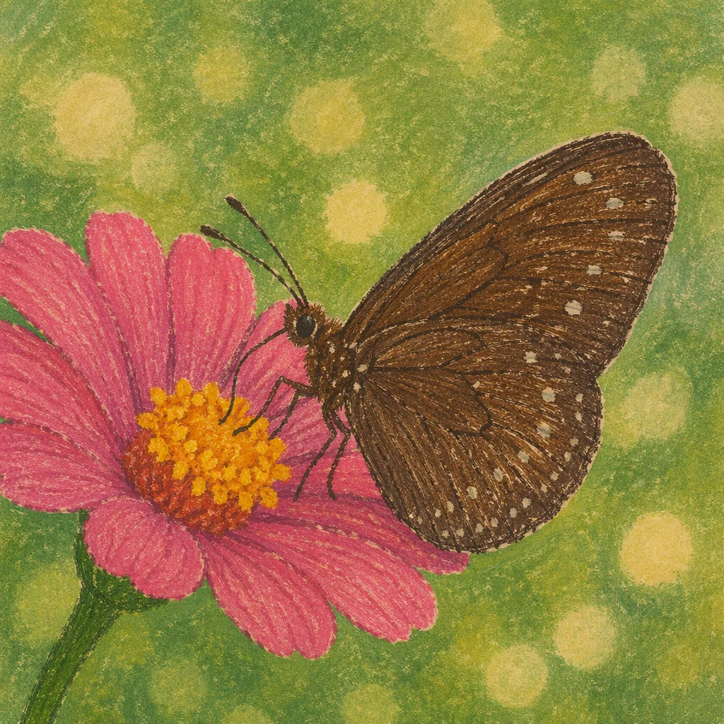 Brown Butterfly on Pink Garden Flower