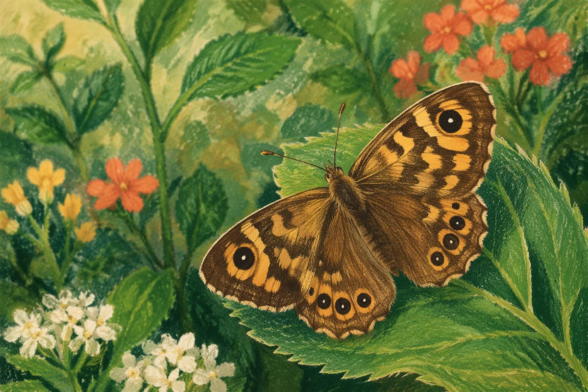 Brown Golden Butterfly in Garden Macro