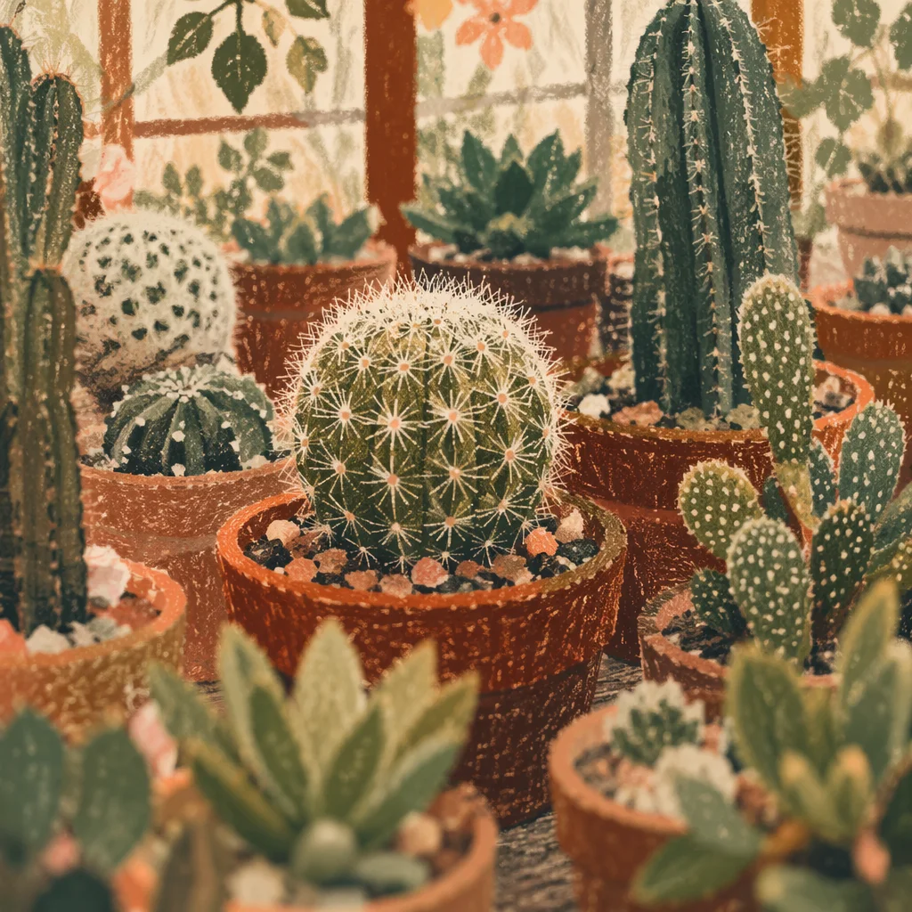 Moody Potted Cacti and Succulent Collection
