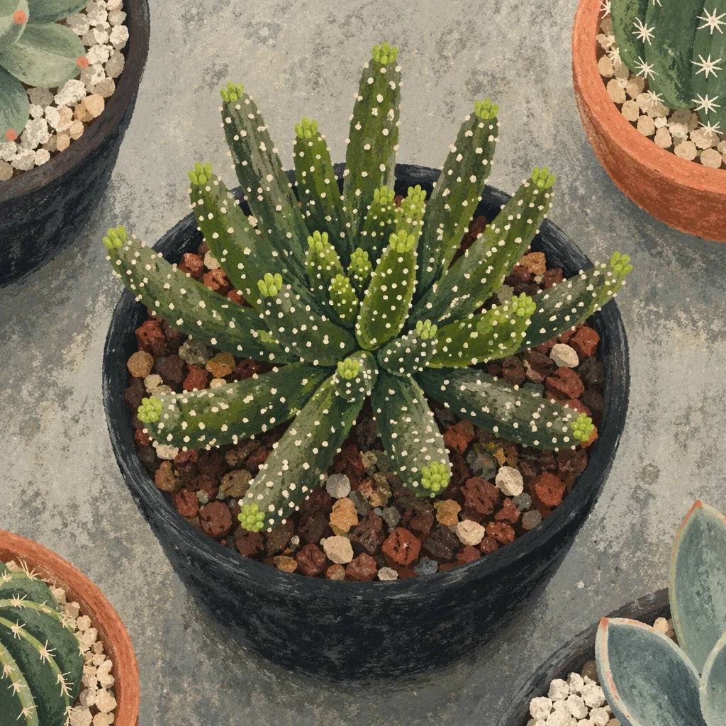 Potted Cactus Succulent Collection on Concrete